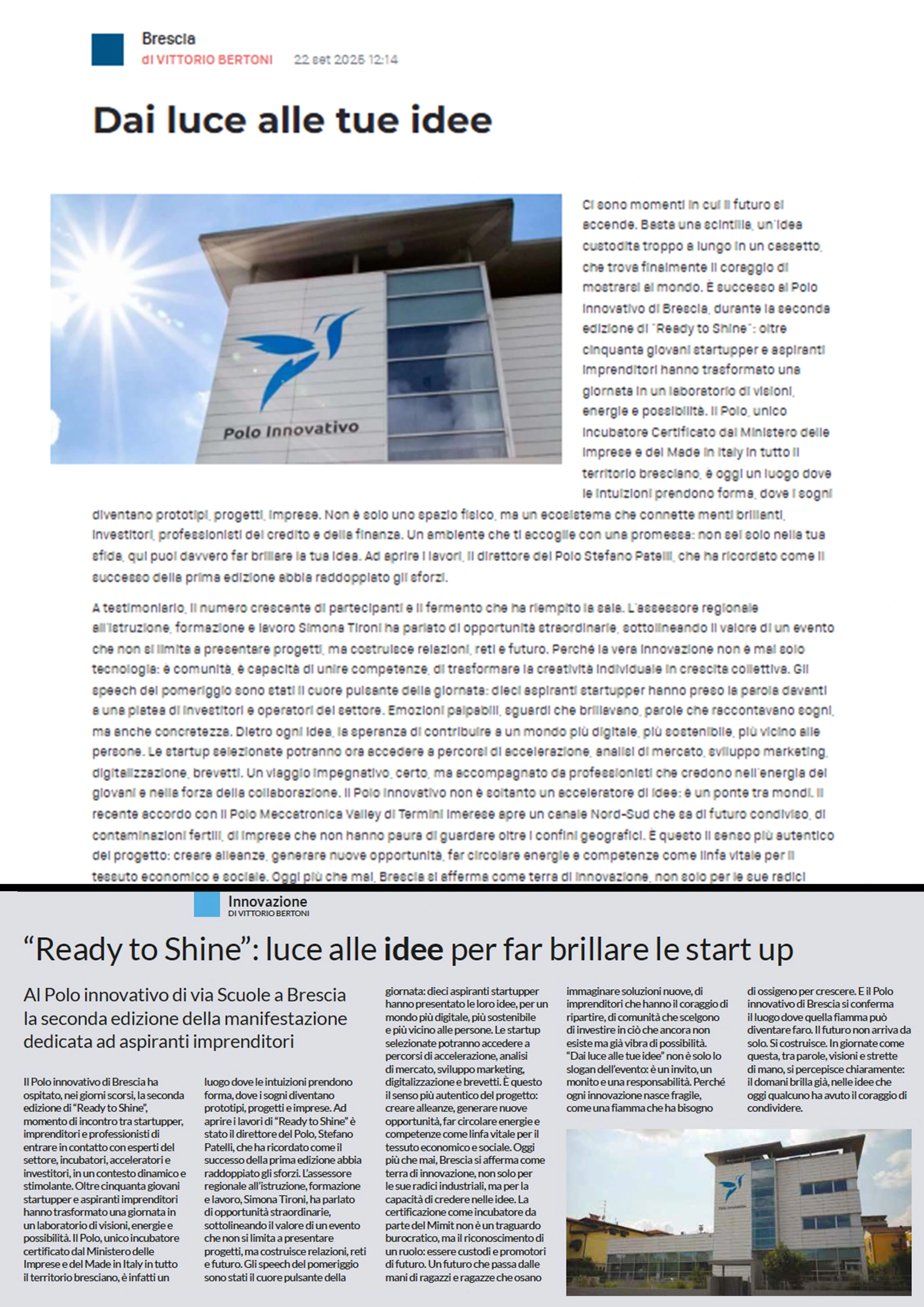 Articolo La Voce Del Popolo Polo Innovativo