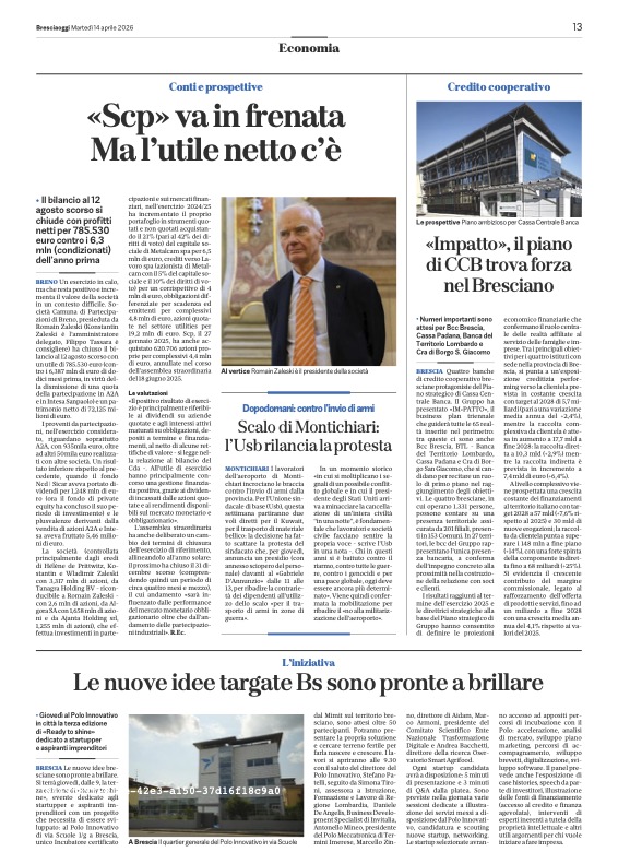 Bresciaoggi - Le nuove idee targate Bs sono pronte a brillare