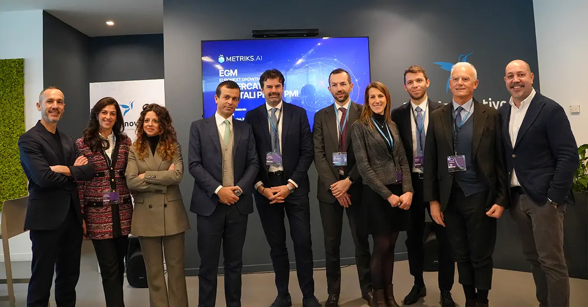 EGM: il mercato dei capitali per le PMI, Metriks.ai: Foto gruppo - Polo innovativo EGM: il mercato dei capitali per le PMI, Metriks.ai: Foto gruppo - Polo innovativo