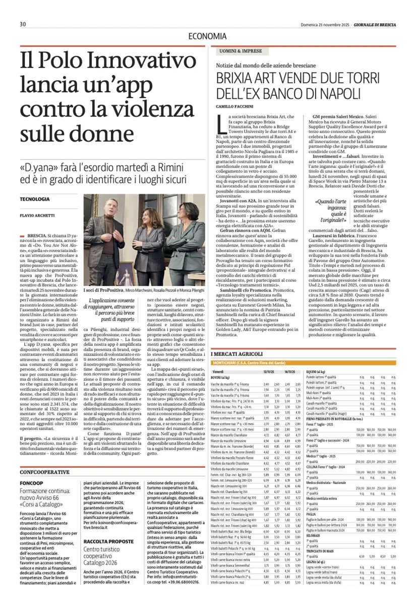 Giornale di Brescia - Il Polo Innovativo lancia un’app contro la violenza sulle donne - Polo Innovativo