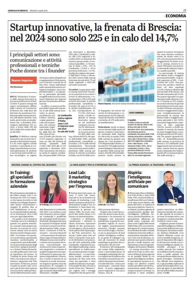 Giornale di brescia start-up innovative - Polo Innovativo Giornale di brescia start-up innovative - Polo Innovativo
