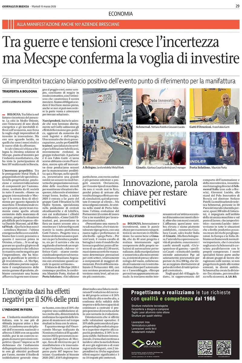 Tra guerre e tensioni cresce l’incertezza ma Mecspe conferma la voglia di investire - Polo Innovativo