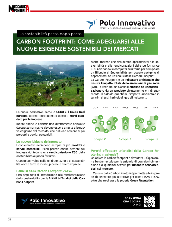 meccanica e fonderia Carbon footprint come adeguarsi alle nuove esigenze sostenibili dei mercati - Polo Innovativo meccanica e fonderia Carbon footprint come adeguarsi alle nuove esigenze sostenibili dei mercati - Polo Innovativo