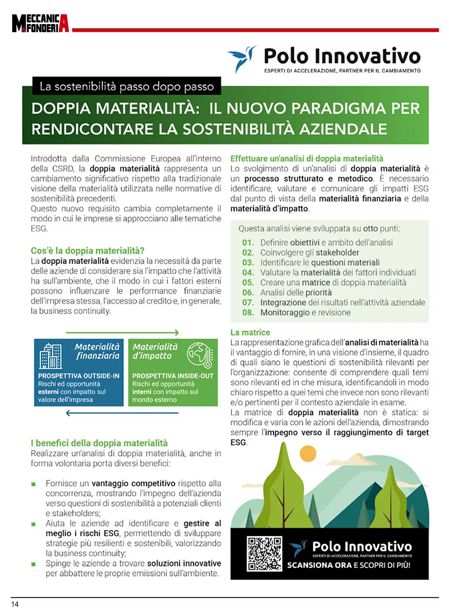 Meccanica e fonderia N°104 giugno 2024 Doppia Materialità - Polo Innovativo Meccanica e fonderia N°104 Doppia Materialità - Polo Innovativo
