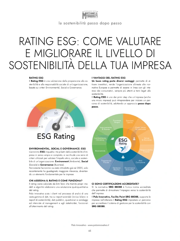 Meccanica e fonderia Rating esg: come valutare e migliorare il livello di sostenibilità della tua impresa - Polo Innovativo Meccanica e fonderia esg: come valutare e migliorare il livello di sostenibilità della tua impresa - Polo Innovativo