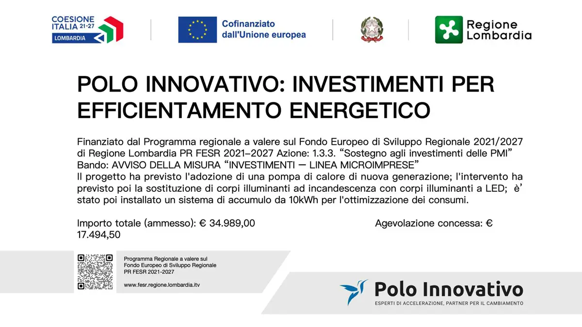 Investimenti per Efficientamento energetico - Polo Innovativo